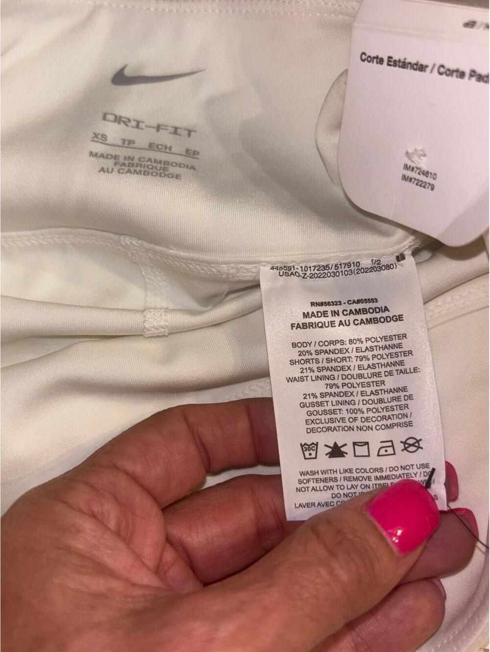 Nike Dri-FIT Golf Skort White Pleated Athletic Tennis Skirt XS NWT - Picture 6 of 7
